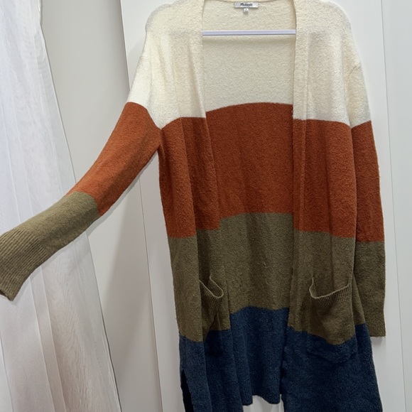 MADEWELL color block open cardigan sweater duster - Picture 7 of 16
